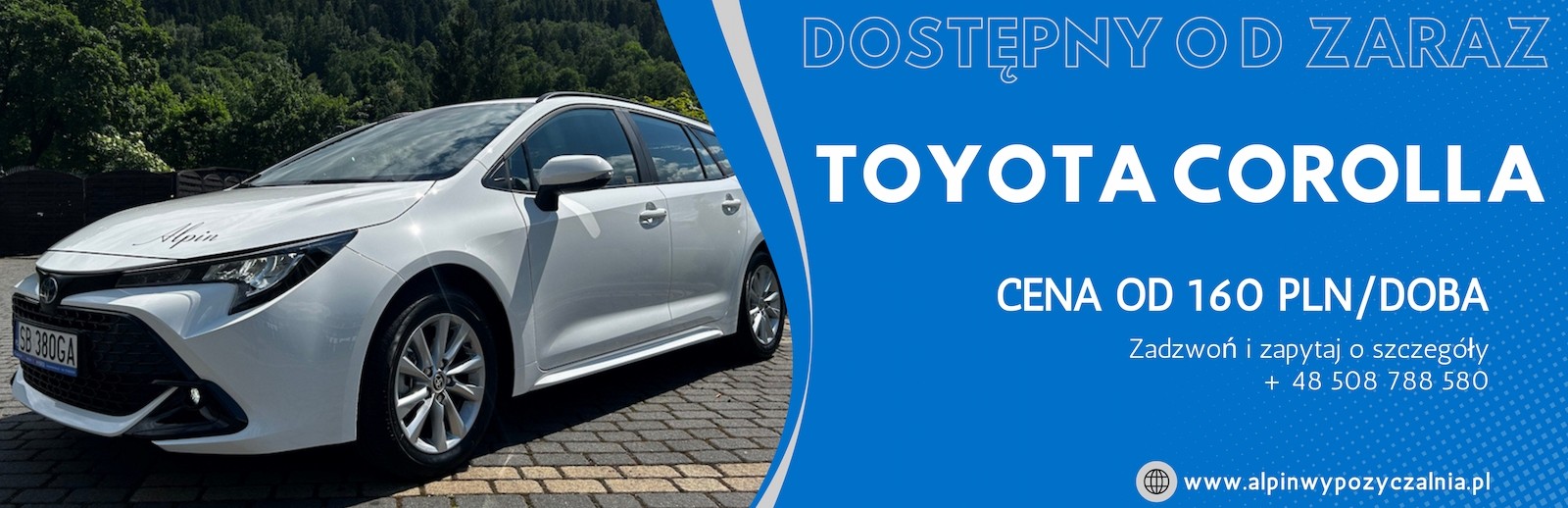 Toyota Corolla kombi - wynajem samochodów osobowych Alpin